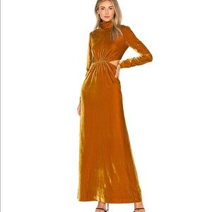 Ronny Kobo gold rust cutout gown sz S